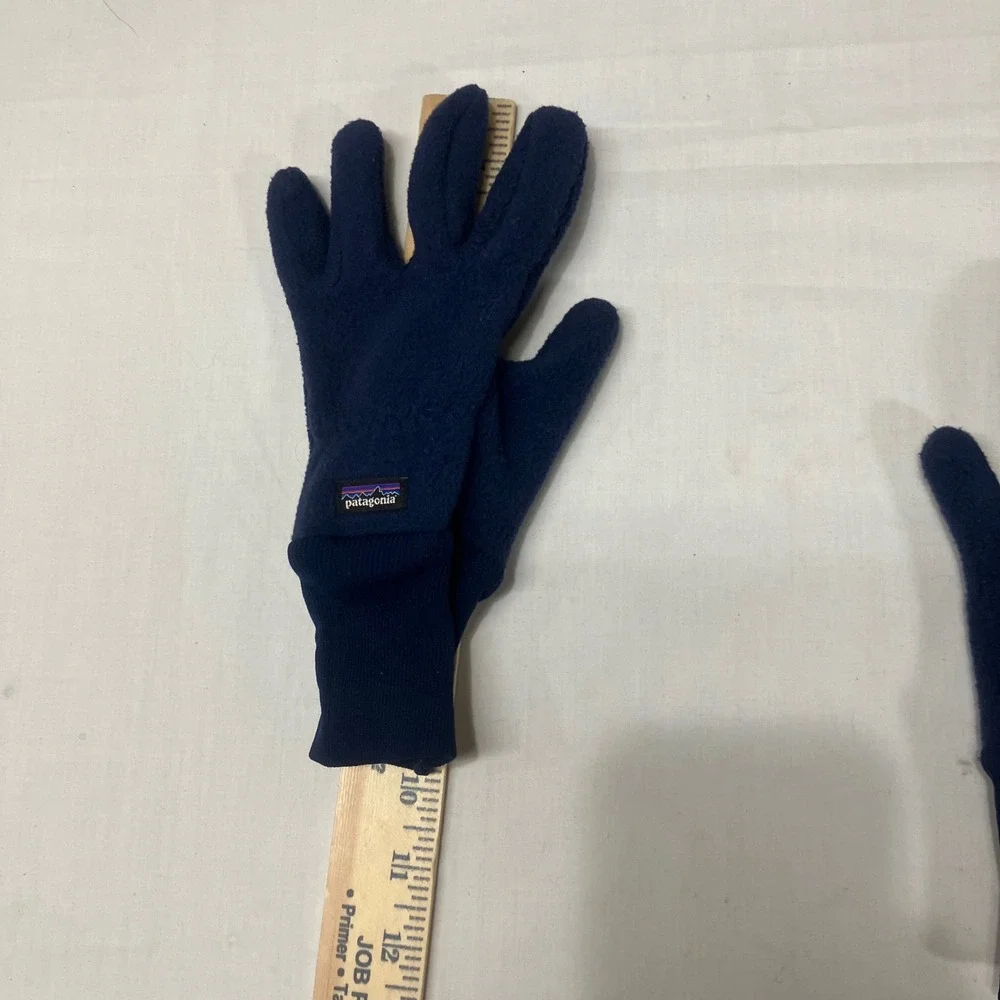 Patagonia Synchilla Fleece Gloves Navy Blue Recycled Polyester Unisex Medium
